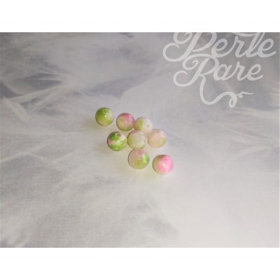 Ronde 8 - Jade blanc teinté vert de mer (10pces)